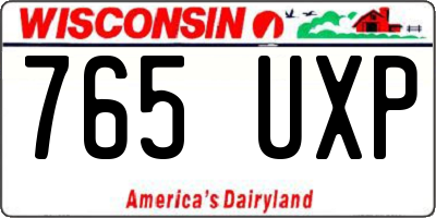 WI license plate 765UXP