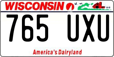 WI license plate 765UXU
