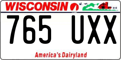 WI license plate 765UXX