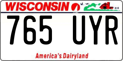 WI license plate 765UYR