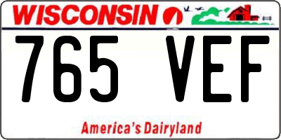 WI license plate 765VEF