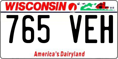 WI license plate 765VEH