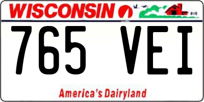 WI license plate 765VEI