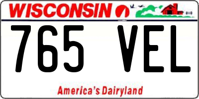 WI license plate 765VEL