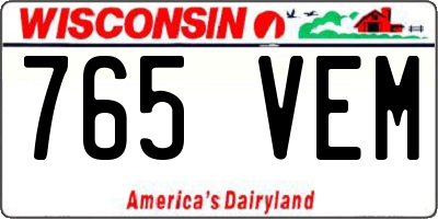 WI license plate 765VEM