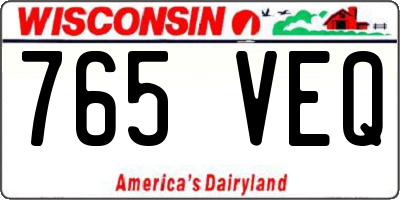 WI license plate 765VEQ
