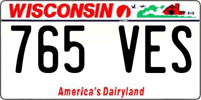 WI license plate 765VES
