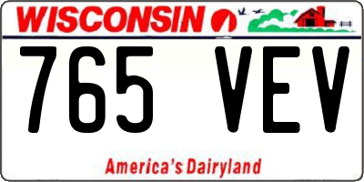 WI license plate 765VEV
