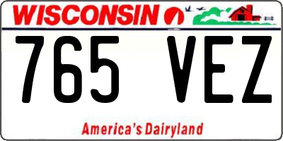 WI license plate 765VEZ