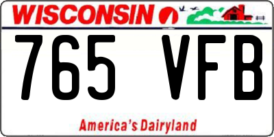WI license plate 765VFB