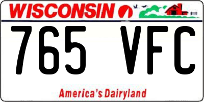 WI license plate 765VFC