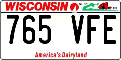 WI license plate 765VFE