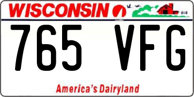 WI license plate 765VFG