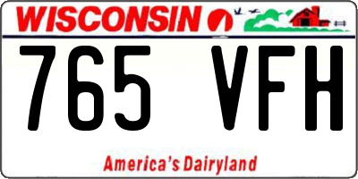 WI license plate 765VFH
