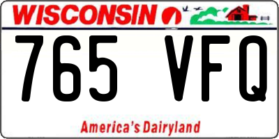 WI license plate 765VFQ