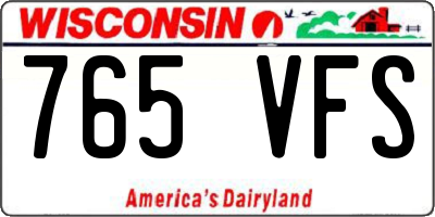 WI license plate 765VFS