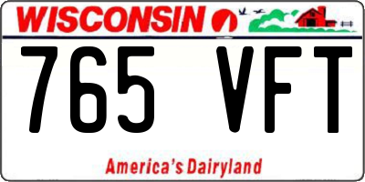 WI license plate 765VFT