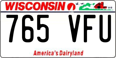 WI license plate 765VFU