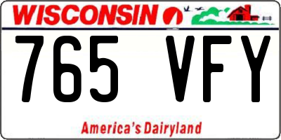 WI license plate 765VFY