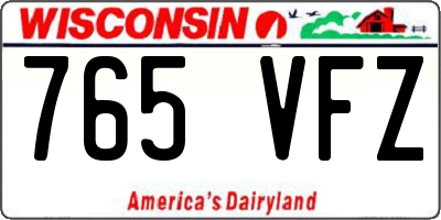 WI license plate 765VFZ