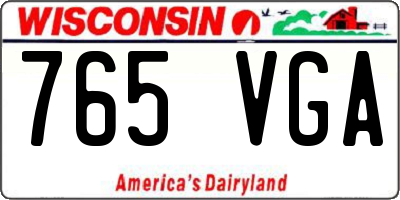 WI license plate 765VGA