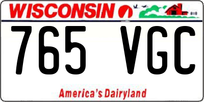 WI license plate 765VGC
