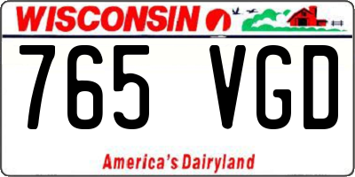 WI license plate 765VGD