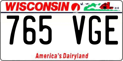 WI license plate 765VGE