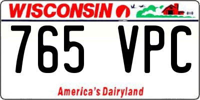 WI license plate 765VPC