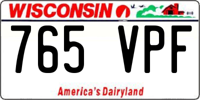 WI license plate 765VPF