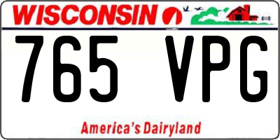 WI license plate 765VPG
