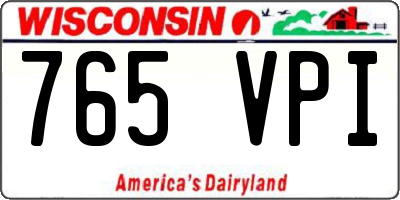 WI license plate 765VPI