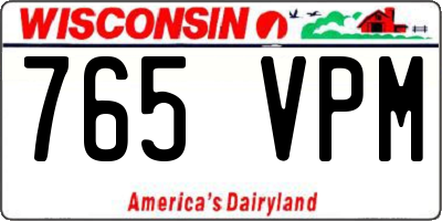 WI license plate 765VPM