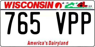 WI license plate 765VPP