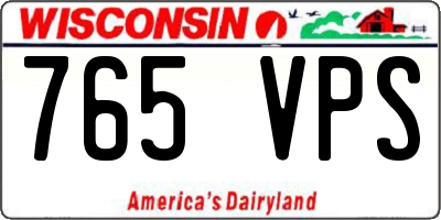 WI license plate 765VPS