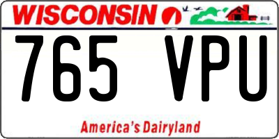 WI license plate 765VPU