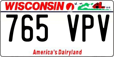 WI license plate 765VPV