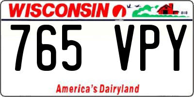 WI license plate 765VPY