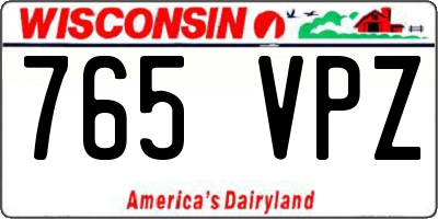 WI license plate 765VPZ