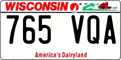 WI license plate 765VQA
