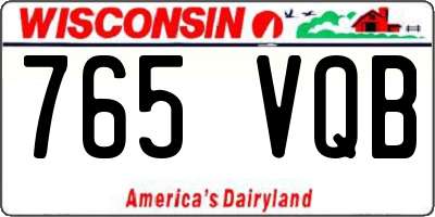 WI license plate 765VQB