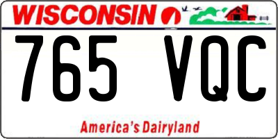 WI license plate 765VQC