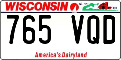 WI license plate 765VQD