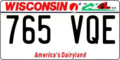 WI license plate 765VQE