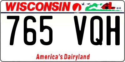 WI license plate 765VQH