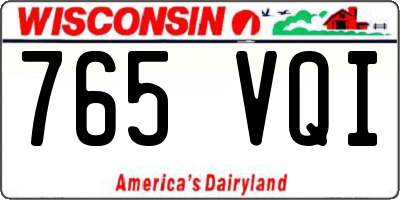WI license plate 765VQI