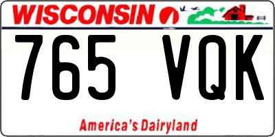 WI license plate 765VQK