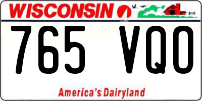WI license plate 765VQO