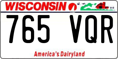 WI license plate 765VQR