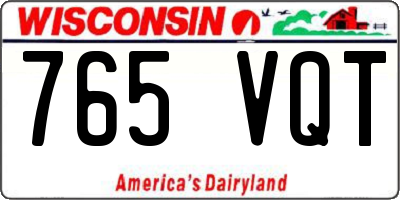 WI license plate 765VQT